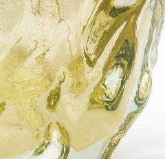 Hand Blown Murano Burri Vase in Clear with 24 karat Gold Flecks - 4210836