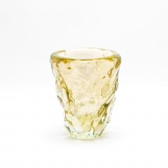Hand Blown Murano Burri Vase in Clear with 24 karat Gold Flecks - 4210837