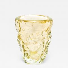 Hand Blown Murano Burri Vase in Clear with 24 karat Gold Flecks - 4211661
