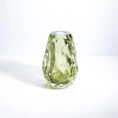 Hand Blown Murano Burri Vase in Light Olive Green - 3852308