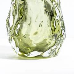 Hand Blown Murano Burri Vase in Light Olive Green - 3852316