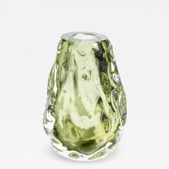 Hand Blown Murano Burri Vase in Light Olive Green - 3875109