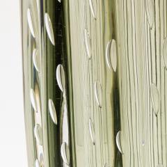 Hand Blown Murano Cactus Vase in Fern Green with Bubbles Large - 4229253