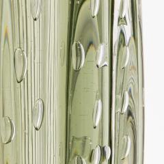 Hand Blown Murano Cactus Vase in Fern Green with Bubbles Medium - 4227126