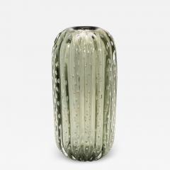 Hand Blown Murano Cactus Vase in Fern Green with Bubbles Medium - 4227370