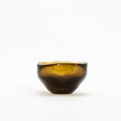 Hand Blown Murano Dish in Tobacco With 24 Karat Gold Flecks - 4208299