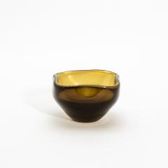 Hand Blown Murano Dish in Tobacco With 24 Karat Gold Flecks - 4208300
