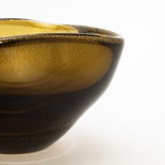 Hand Blown Murano Dish in Tobacco With 24 Karat Gold Flecks - 4208308