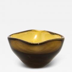 Hand Blown Murano Dish in Tobacco With 24 Karat Gold Flecks - 4208720