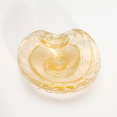 Hand Blown Murano Dish with 24 Karat Gold Flecks and Bullicante Detailing - 4208401