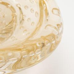 Hand Blown Murano Dish with 24 Karat Gold Flecks and Bullicante Detailing - 4208431