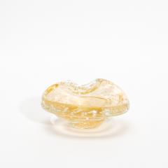 Hand Blown Murano Dish with 24 Karat Gold Flecks and Bullicante Detailing - 4208434