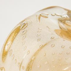 Hand Blown Murano Dish with 24 Karat Gold Flecks and Bullicante Detailing - 4208438