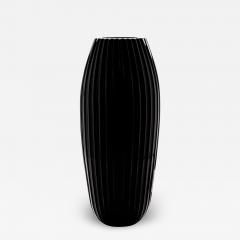 Hand Blown Murano Extra Tall Modern Vase in Onyx Black - 3901188