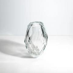 Hand Blown Murano Facet Thick Vase in Clear - 3852326