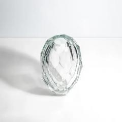Hand Blown Murano Facet Thick Vase in Clear - 3852327