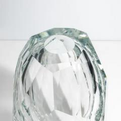 Hand Blown Murano Facet Thick Vase in Clear - 3852330
