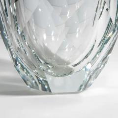 Hand Blown Murano Facet Thick Vase in Clear - 3852354