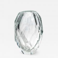 Hand Blown Murano Facet Thick Vase in Clear - 3875111