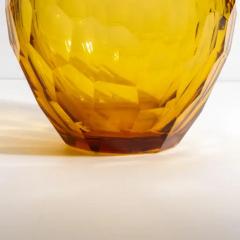 Hand Blown Murano Facet Vase in Amber Medium - 3852141