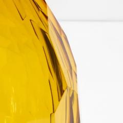 Hand Blown Murano Facet Vase in Amber Medium - 3852145