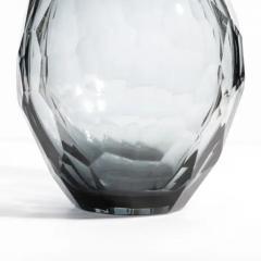 Hand Blown Murano Facet Vase in Grey Medium - 3851729