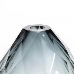 Hand Blown Murano Facet Vase in Grey Medium - 3851732