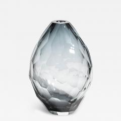 Hand Blown Murano Facet Vase in Grey Medium - 3868644