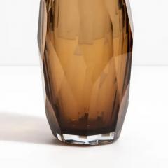 Hand Blown Murano Facet Vase in Tobacco - 3851047