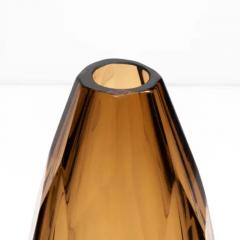 Hand Blown Murano Facet Vase in Tobacco - 3851048