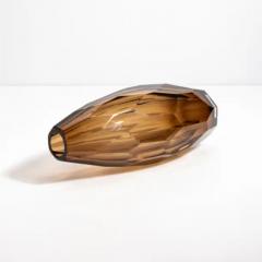 Hand Blown Murano Facet Vase in Tobacco - 3851074