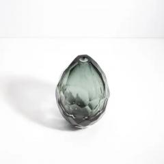 Hand Blown Murano Faceted Vase in Grey Small - 3851925