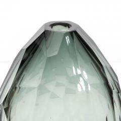 Hand Blown Murano Faceted Vase in Grey Small - 3851929