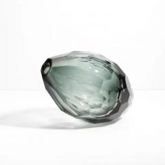 Hand Blown Murano Faceted Vase in Grey Small - 3851964