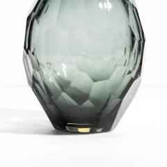 Hand Blown Murano Faceted Vase in Grey Small - 3851977