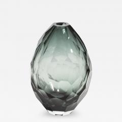 Hand Blown Murano Faceted Vase in Grey Small - 3875068