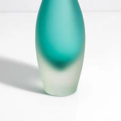 Hand Blown Murano Flute Vase in Teal - 3851726