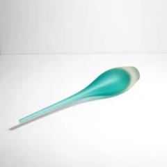 Hand Blown Murano Flute Vase in Teal - 3851781