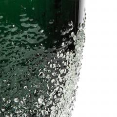 Hand Blown Murano Frozen Vase in Emerald Green Medium - 4210781