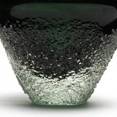 Hand Blown Murano Frozen Vase in Emerald Green Small - 4210792