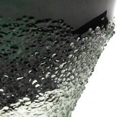 Hand Blown Murano Frozen Vase in Emerald Green Small - 4210795