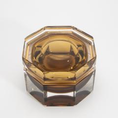Hand Blown Murano Giant Box in Tobacco with Brass Fittings - 4236880