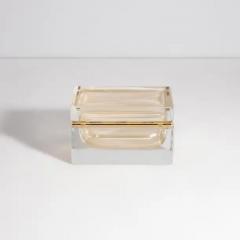 Hand Blown Murano Glass Box with 24 Karat Gold Flecks and Brass Fittings - 3852411