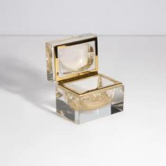 Hand Blown Murano Glass Box with 24 Karat Gold Flecks and Brass Fittings - 3854298