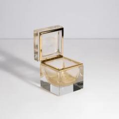 Hand Blown Murano Glass Box with 24 Karat Gold Flecks and Brass Fittings - 3854324