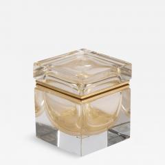 Hand Blown Murano Glass Box with 24 Karat Gold Flecks and Brass Fittings - 3878731