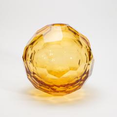 Hand Blown Murano Globe Vase in Amber - 4260742