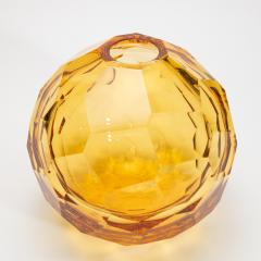 Hand Blown Murano Globe Vase in Amber - 4260747