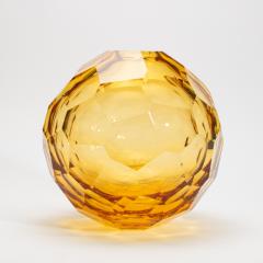 Hand Blown Murano Globe Vase in Amber - 4260761