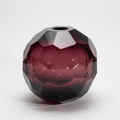 Hand Blown Murano Globe Vase in Amethyst - 4260737